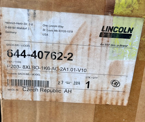 Lincoln 644-40762-2 Electronically Operated Lubrication Pump P203-8XLBO-1K6-AC-2A1.01-V10