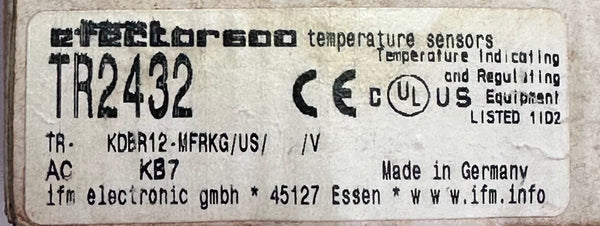 ifm TR2432 Evaluation unit with display for PT100/PT1000 Temperature Sensors - TR-...KDBR12-MFRKG/US/....../V