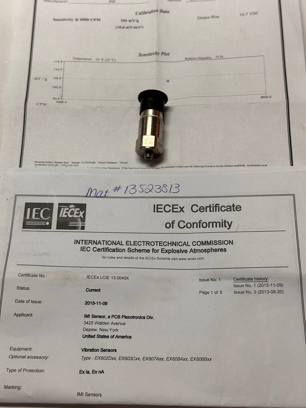 ICP® ACCELEROMETER EX603C01 Hazardous Area Approved Industrial