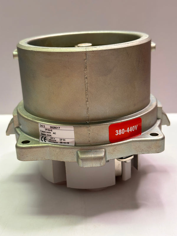 Marechal 3928017 DS2 250A Appliance Inlet, 3 Pin+Neutral+Earth IP66/67 Metal