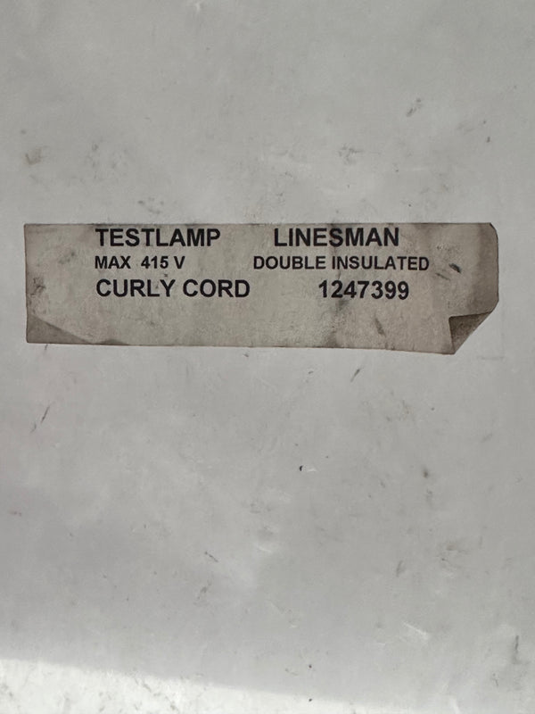 Linesman 1247399 Double Insulated 240V-415V Curly Cord Test Lamp