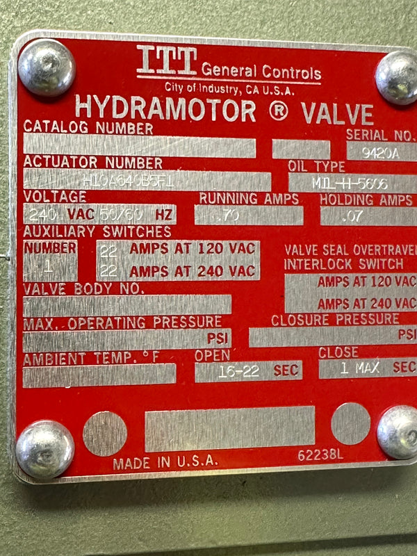 Hydramotor Actuator H10A640B5F1, New in Box