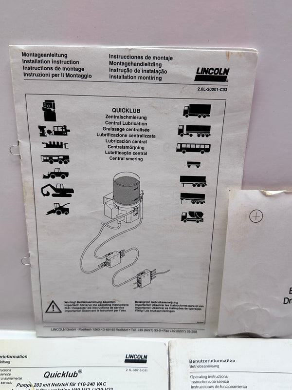 Lincoln 644-40762-2 Electronically Operated Lubrication Pump P203-8XLBO-1K6-AC-2A1.01-V10