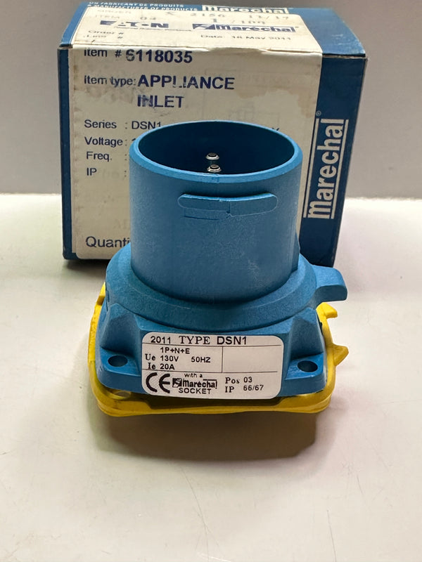 Marechal 6118035 Inlet Decontactor DSN1, Poly Blue 110-130V, 20A