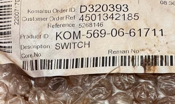 Komatsu 569-06-61711 Switch, Rheostat