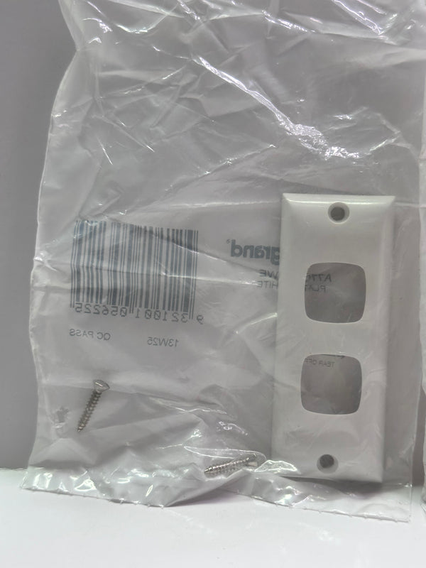 HPM A770/2PLWE Standard 2 Gang Architrave Cover Plate, White