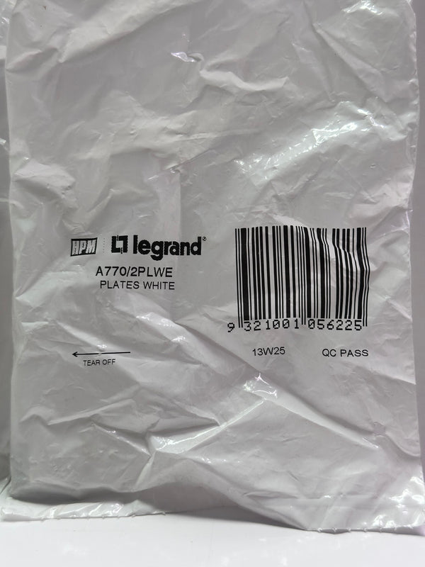 HPM A770/2PLWE Standard 2 Gang Architrave Cover Plate, White
