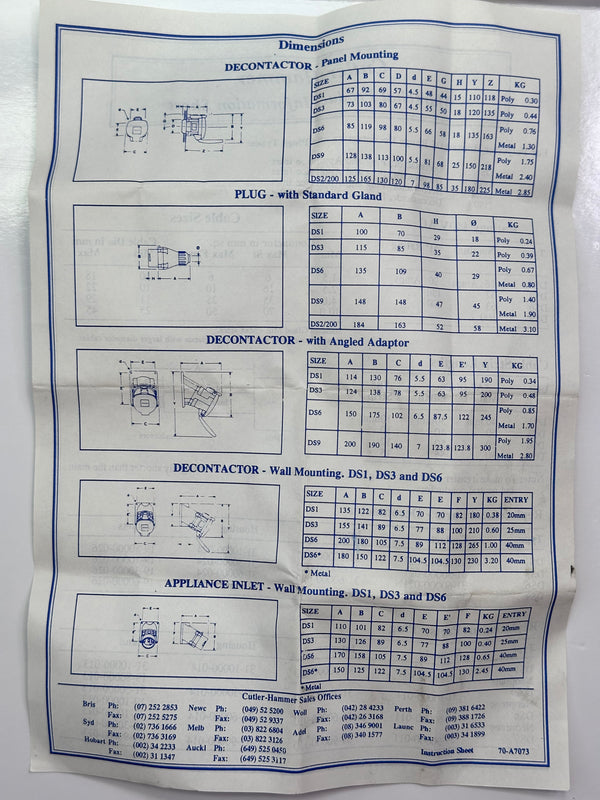 Marechal 6168013 63A Inlet C/W 513P0D30 Handle 440V