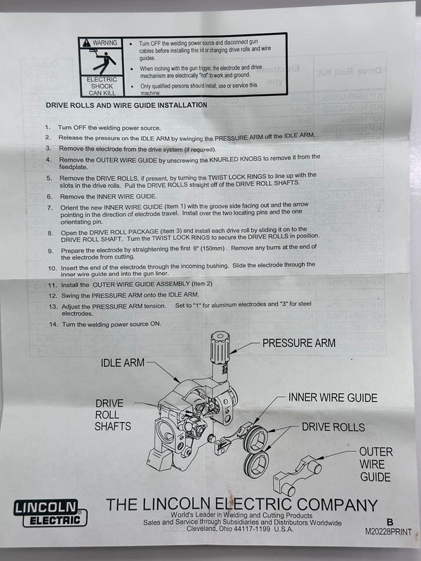 Lincoln KP1697-045C Drive Roll Kit .040-.045 in.
