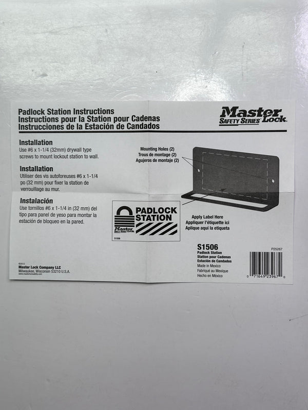 Master Lock S1506 Small Padlock Station-(Red)