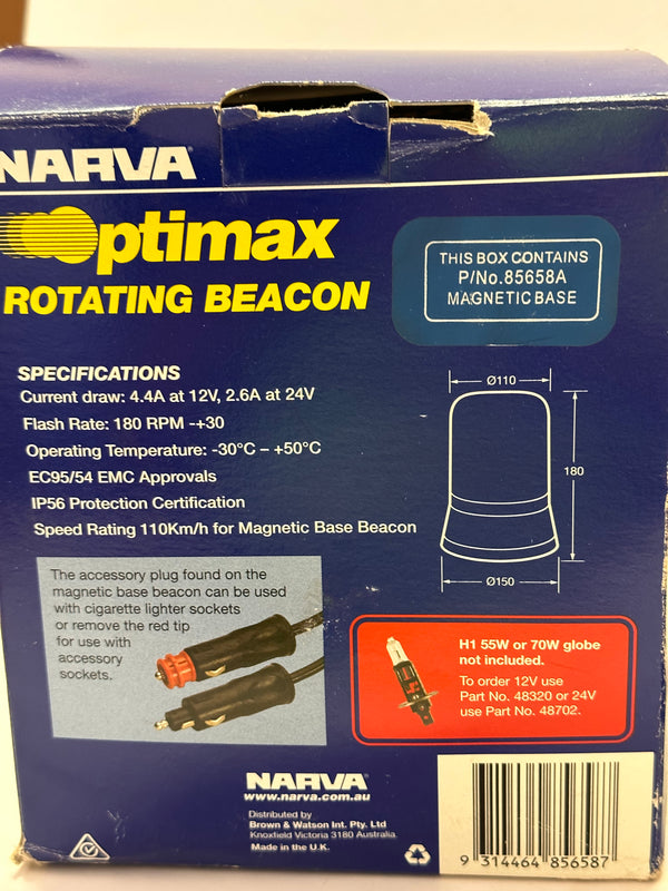 NARVA Rotating Beacom with Magnetic Base (amber) 85658A Plug in
