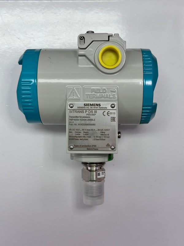 Siemens 7MF4033-1DA00-2BB6-Z SITRANS P DS III Pressure Transmitter