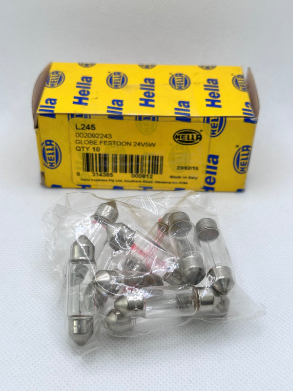 Hella L245 24V 5W Festoon Globe - 10pk