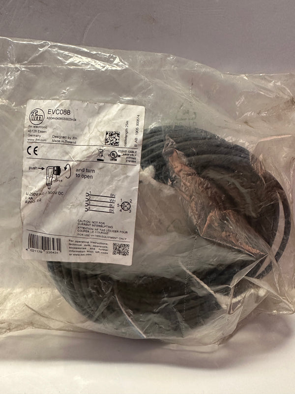 ifm EVC088 Connecting Cable with Socket, 25m - ADOAH040MSS0025H04