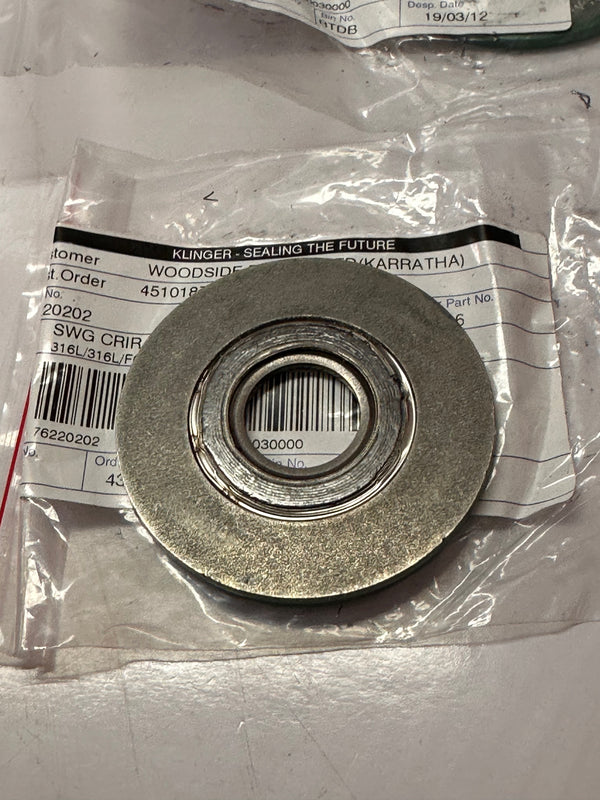 KLINGER SWG CRIR 316L/FG 3/4"-3/600 Spiral Wound Gasket