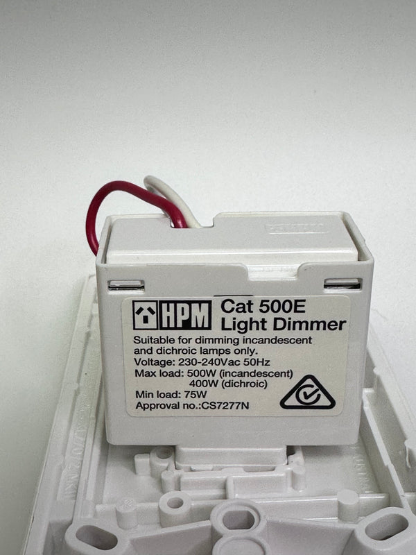 XL 500E Trailing Rotary Edge Dimmer Switch 500VA - White