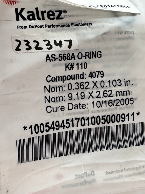 Kalrez AS-568A / AS-568 FFKM 4079 0-Ring for Yokogawa 232347