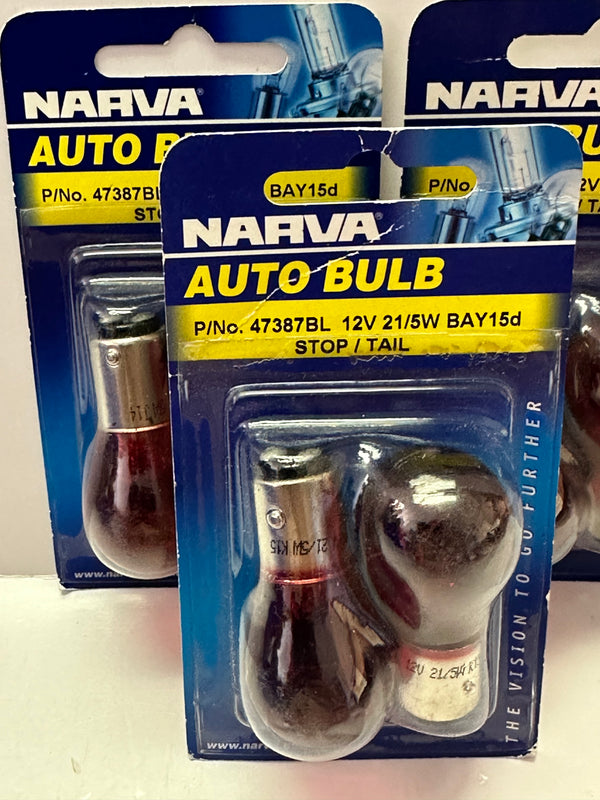 NARVA Bayonet BAY15d 12V 21/5W Globe STOP/TAIL 47387BL