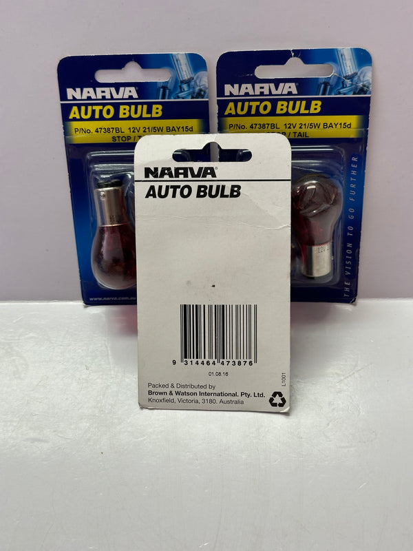 NARVA Bayonet BAY15d 12V 21/5W Globe STOP/TAIL 47387BL