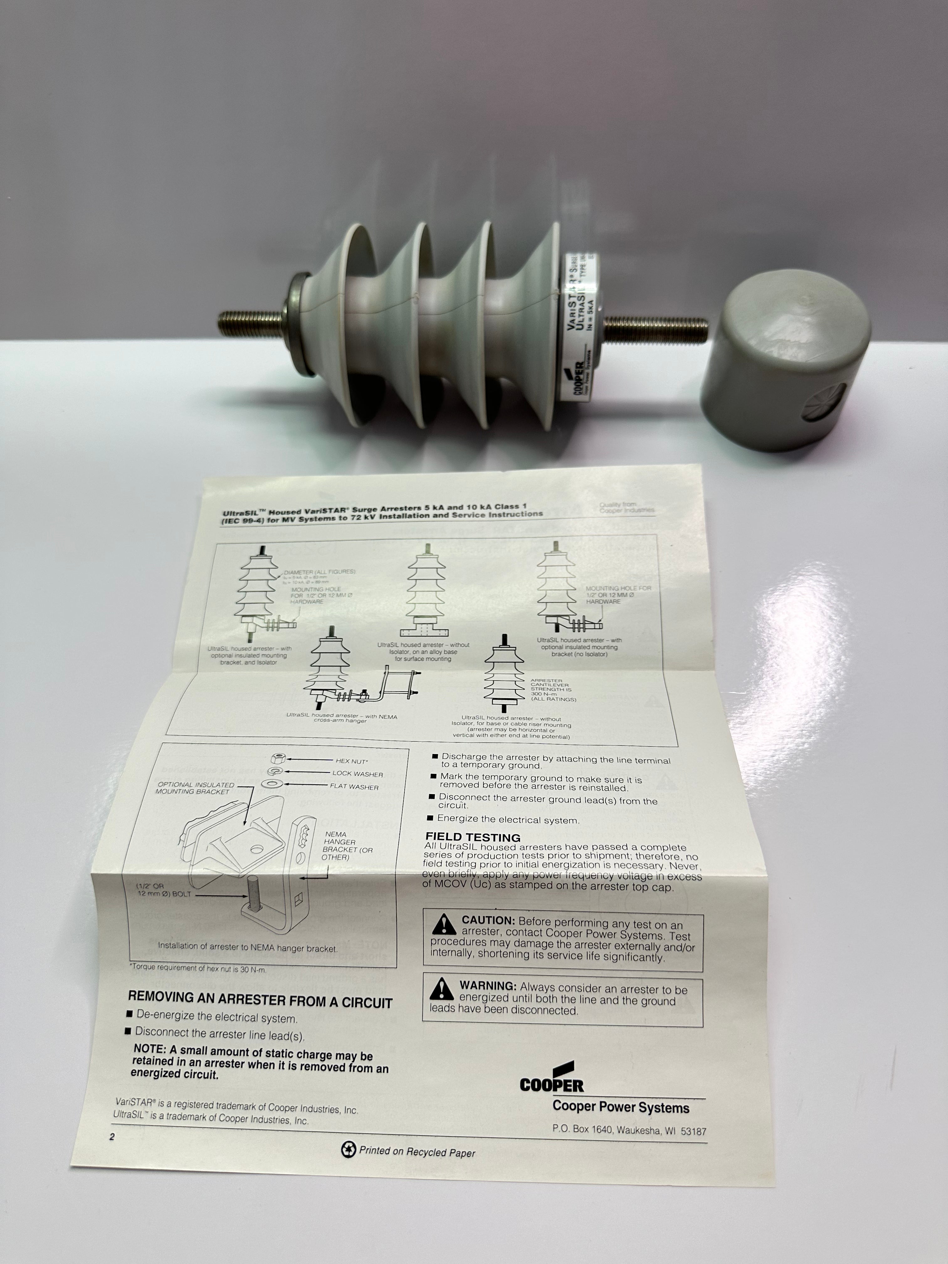 Cooper UltraSIL Housed VariSTAR Surge Arrester UNSZNO 5kA1kA IS235