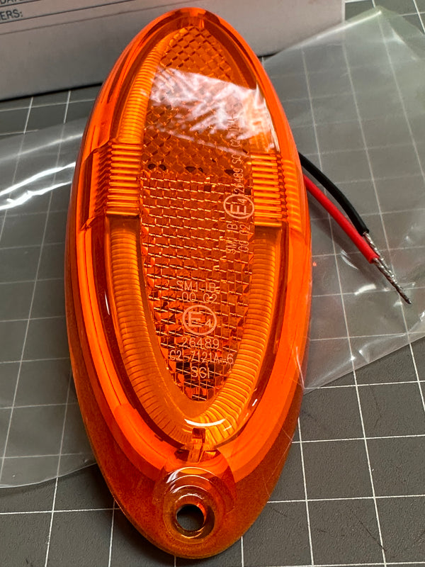 NARVA 92120 9-33V LED Model 21 Side Marker,Oval, Amber with Built in Retro Reflector