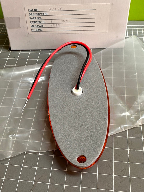 NARVA 92120 9-33V LED Model 21 Side Marker,Oval, Amber with Built in Retro Reflector