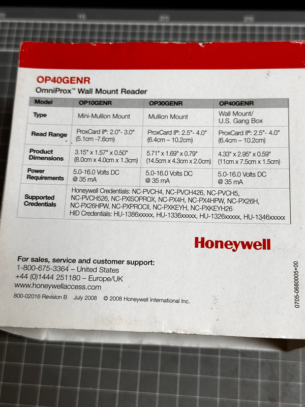 HONEYWELL OP40GENR OmniProx™ Wall Mount Reader *Box Unopened