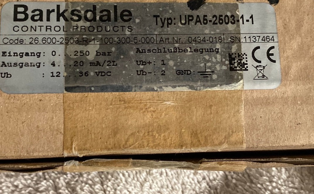 Pressure Transmitter BARKSDALE UPA5250311 Mining & Industrial Surplus