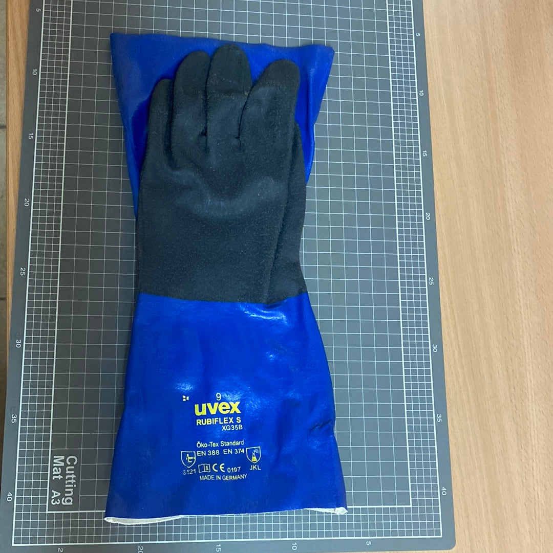 rubiflex handschuhe UVEX Rubiflex S XG35B Chemical Protection Gloves ( Size 9)