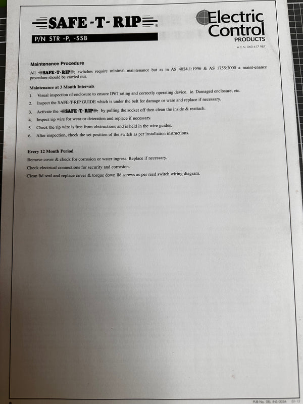 STR-SSB-2-BK SAFE-T-RIP HD Belt Tear Detector