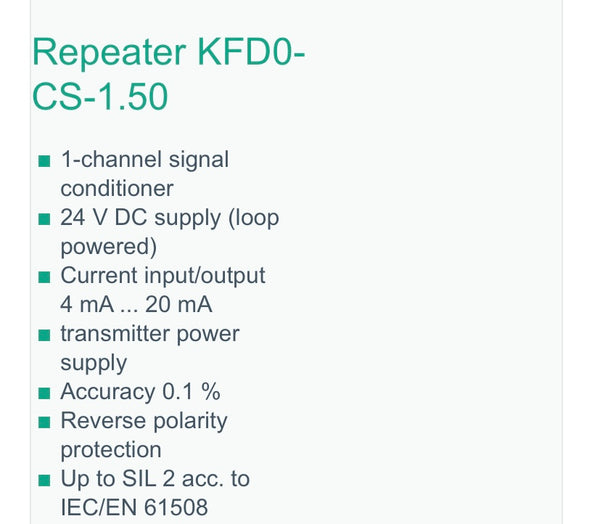 KFD0-CS-1.50 Repeater / Signal Conditioner - 126991