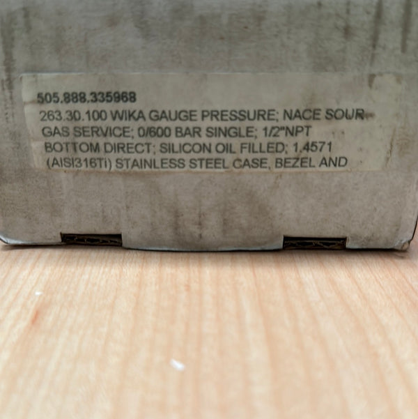 WIKA Pressure Gauge 263.30.100 SS 600bar