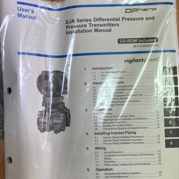 YOKOGAWA EJA110A-DHS5B-97DB/SU2/M01/T12 Traditional Mount Differential Pressure Transmittter