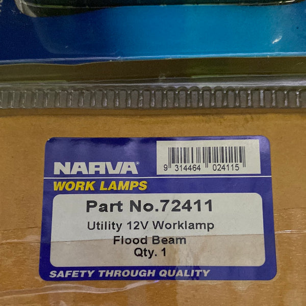 Narva 72411 12V Utility Work lamp, Free Form Long Range (Flood Beam)