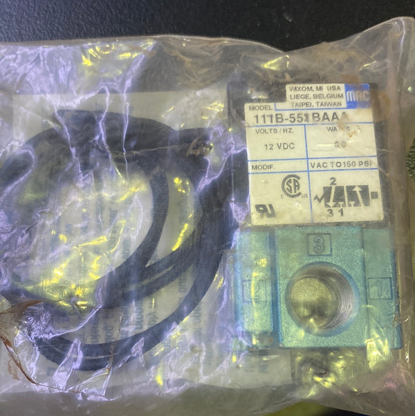 MAC 111B-551BA AA Pilot Operated Solenoid Valve
