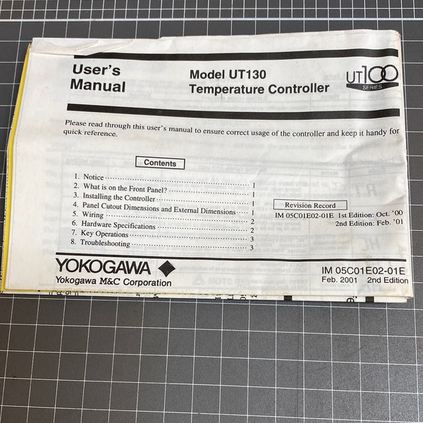 YOKOGAWA Temperature Controller UT130 RN/AL