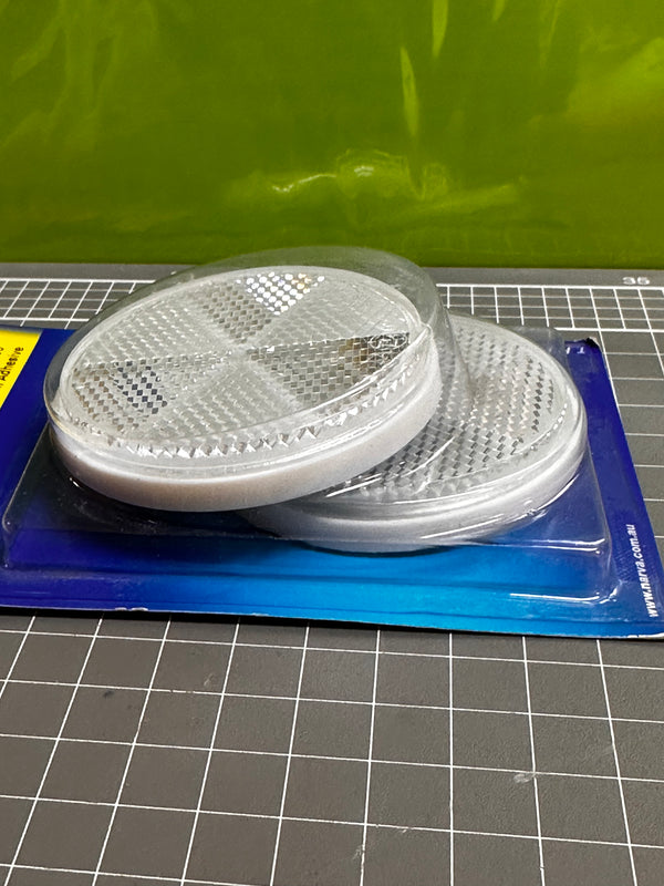 NARVA 84005BL Clear Round Retro Reflector with Self Adhesive (2) blister pack
