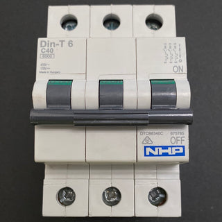 NHP Din-T6 C40, Miniature Circuit Breaker (MCB) 3 Pole