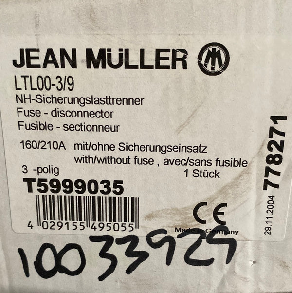 JEAN MULLER LTL00-3/9 fUSE-DISCONNECTOR