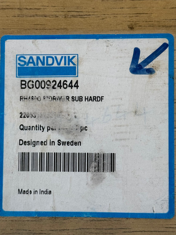 Sandvik BG00924644 RH460G 8" Driver Sub Hardfaced SRT8