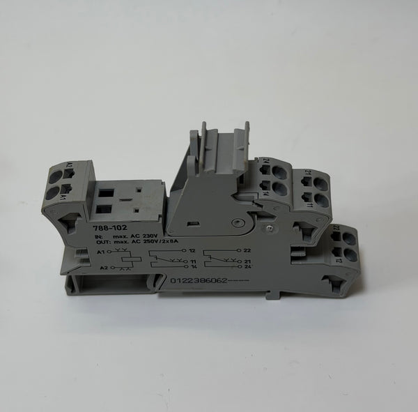 Wago 788 Series 2 Way 300V Relay Socket, Din Rail, for 15mm Basic Relays