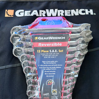 9509N Reversible Ratcheting 13 Piece S.A.E Spanner Set  *WITH 18 POCKET WRENCH ROLL!!