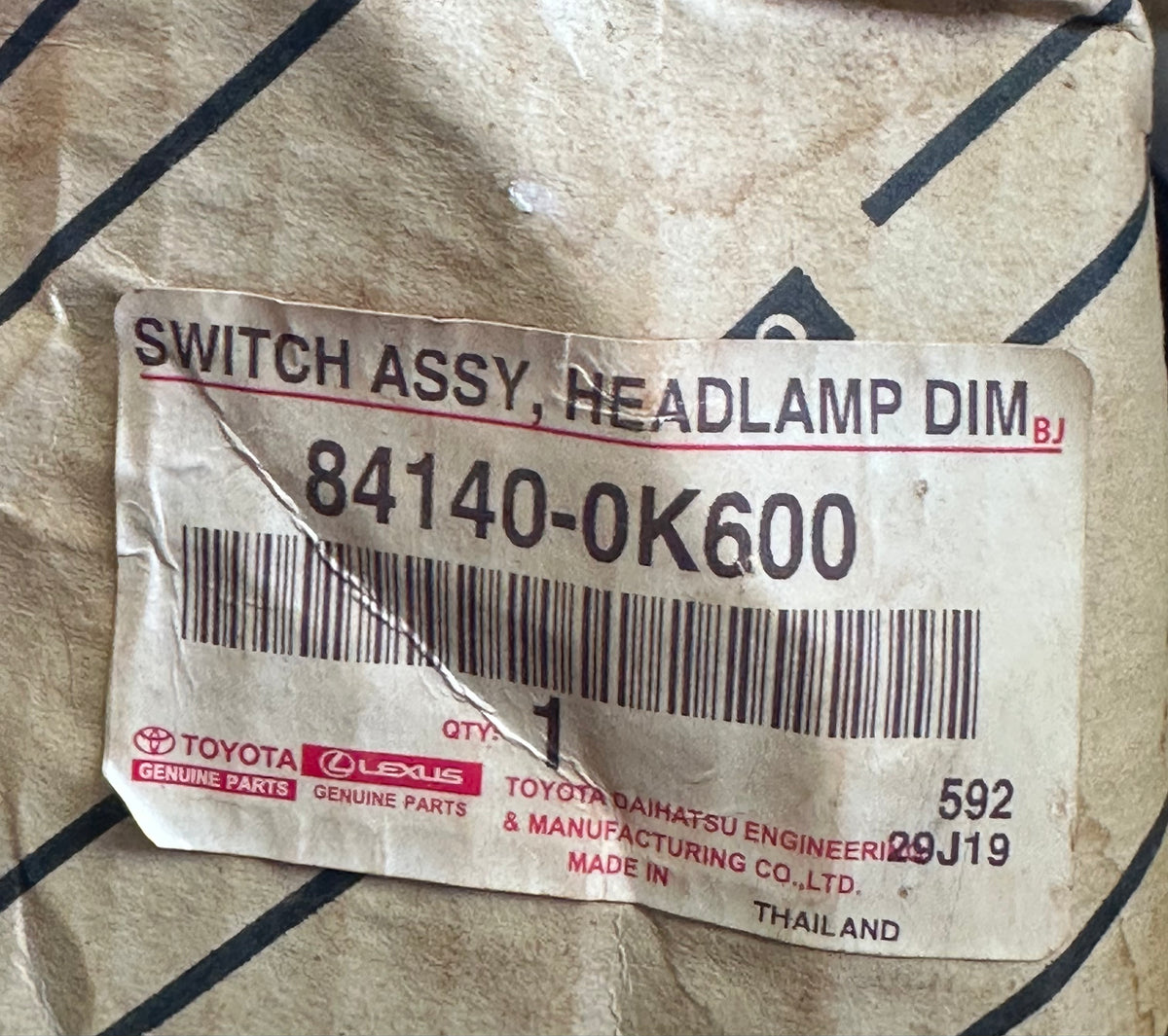 Toyota 84140-0K600 Genuine Hilux Headlight Combination Switch