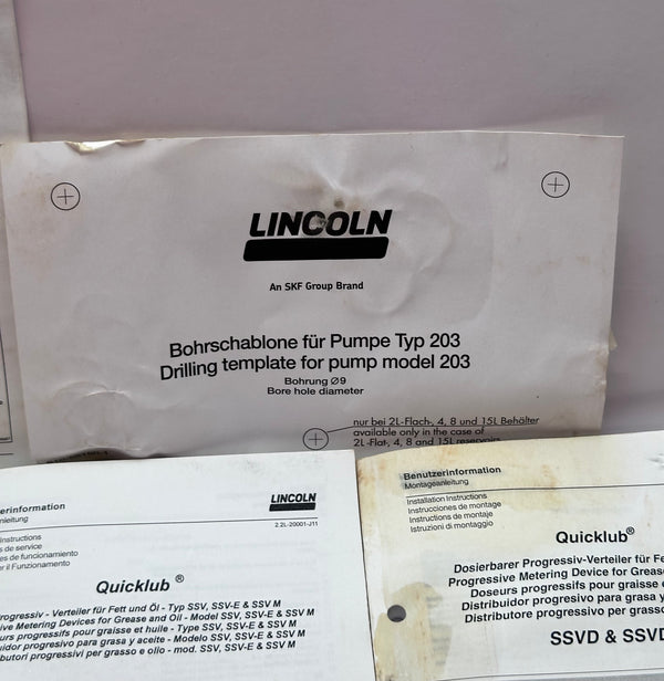 Lincoln 644-40762-2 Electronically Operated Lubrication Pump P203-8XLBO-1K6-AC-2A1.01-V10