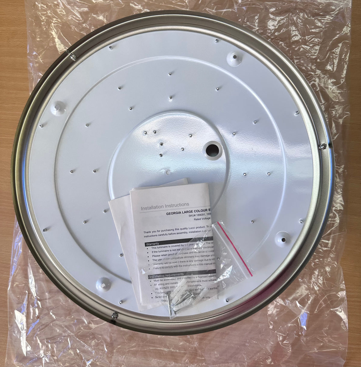 LEDlux Georgia Large Brushed-Chrome Colour-Switching Flush-Mount Light