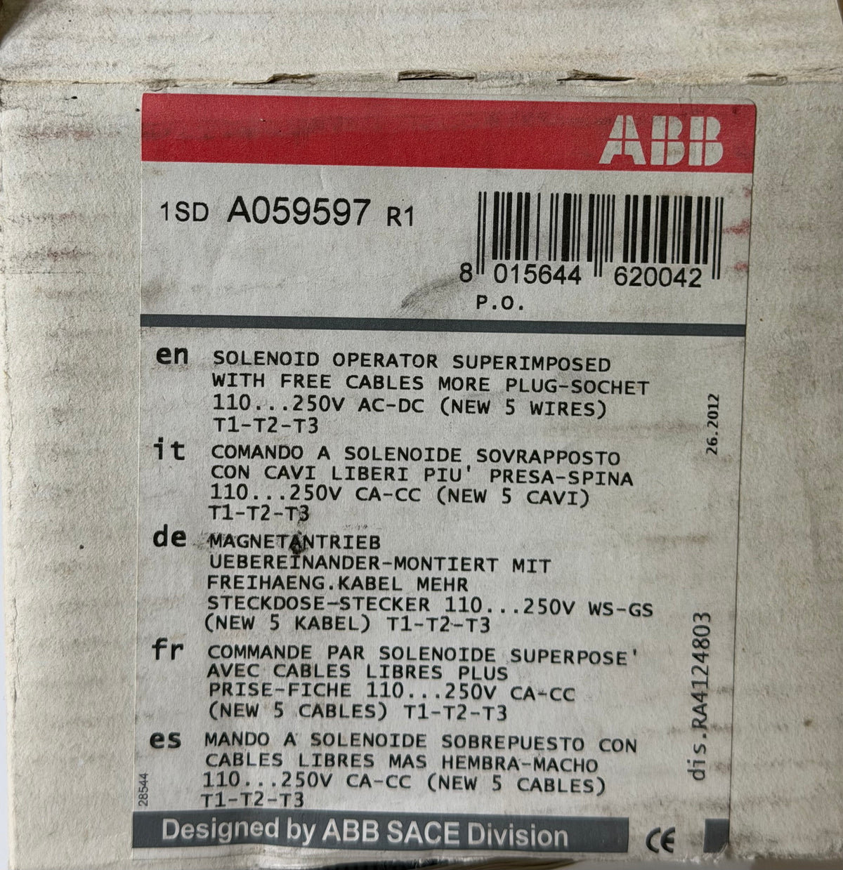 ABB 1SDA059597R1 MOS T1,.T3 SUPERIM. 110..250Vac/dc
