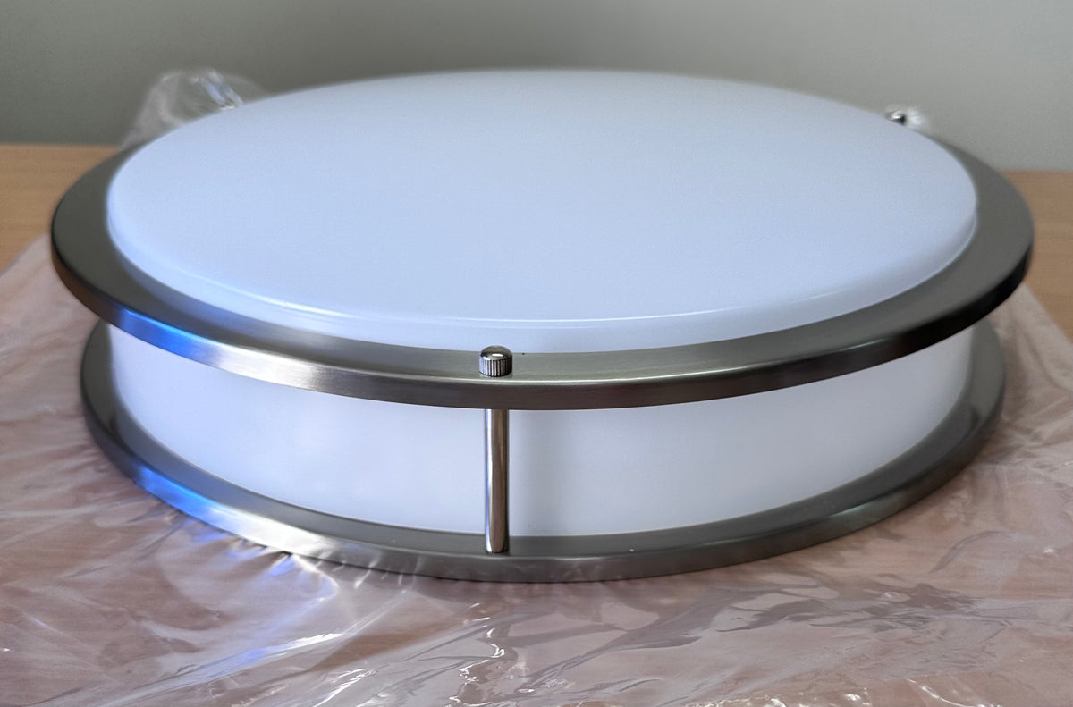 LEDlux Georgia Large Brushed-Chrome Colour-Switching Flush-Mount Light