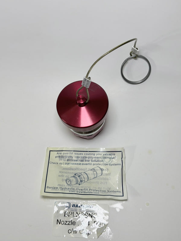 Banlaw BPLN3BNC Size 3, 3/4" NPT Flush Face Nozzle, Red with Cap