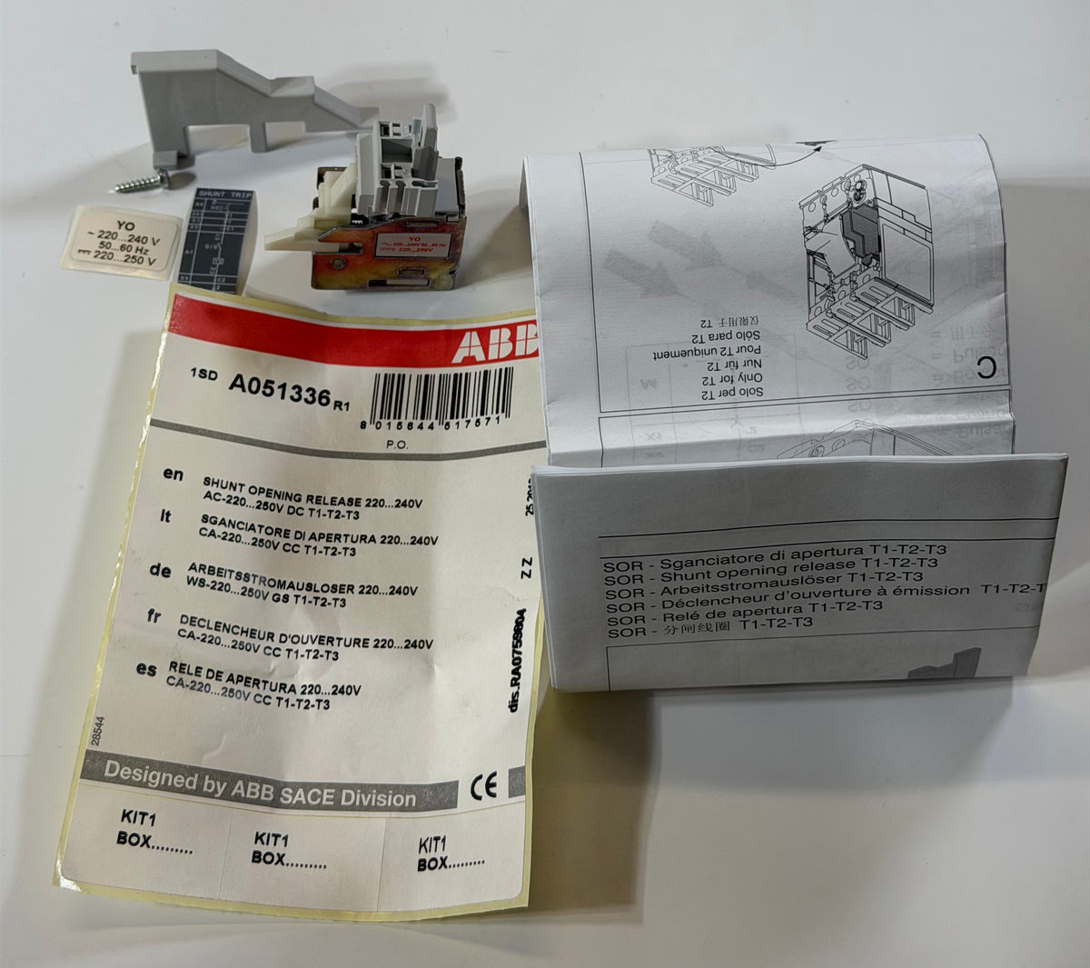 ABB 1SDA051336R1 Shunt Opening Release 220...240V AC-220...250V DC