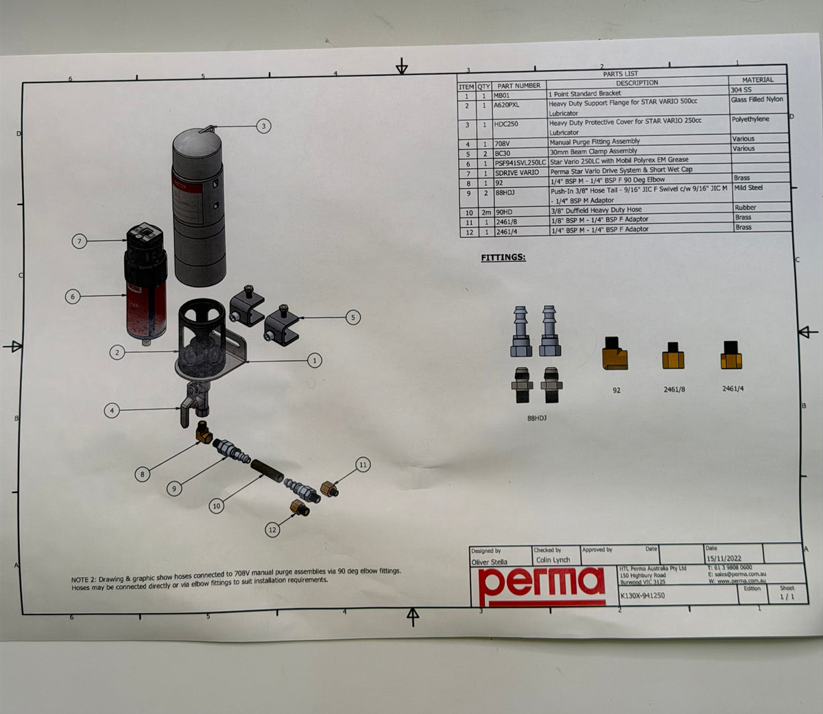 Perma K130X-941250 Star Vario 250L Cartridge & Installation Kit